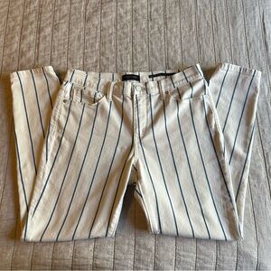Banana Republic Cream/Off White and Blue Mid Rise Skinny Ankle Jeans Size 30
